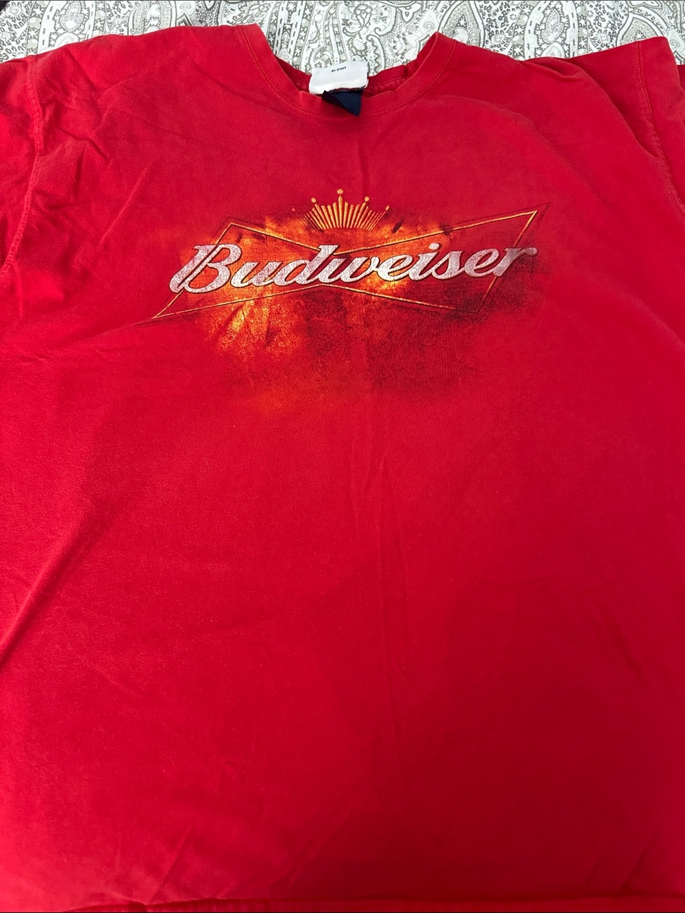 Budweiser Red T‑Shirt with Gold Accent Logo